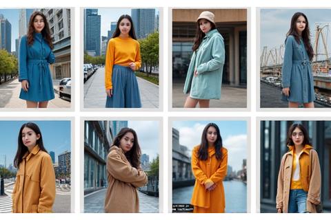 다양한 서울 사람들이 각자의 날씨 맞춤형 OOTD(오늘의 패션)를 공유하는 인스타그램 스타일 피드. 활기차고 다채로운 스타일.