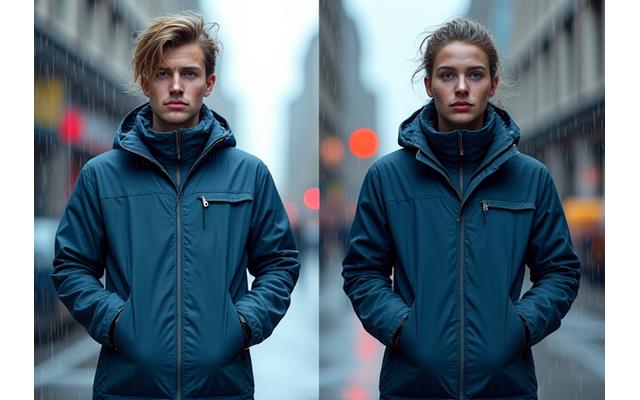 기상 데이터 시각화와 실제 디자인이 적용된 의류 전후 비교